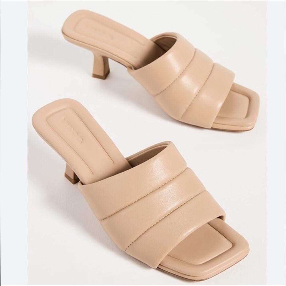 Vince Ceil Quilted Slip On Slide Leather Heels Shopbop Cappuccino Tan 8.5 $295